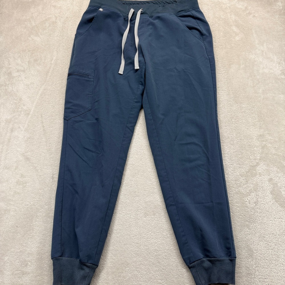 FIGS Pants Women Medium Zamora Jogger Scrubs Navy Blue Yoga Medical Nurse Dental